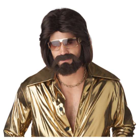 Image sur 70'S WIG/BEARD AND MUSTACHE SET - BROWN