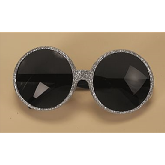 Picture of 70'S ROUND GLITTER GLASSES - SILVER