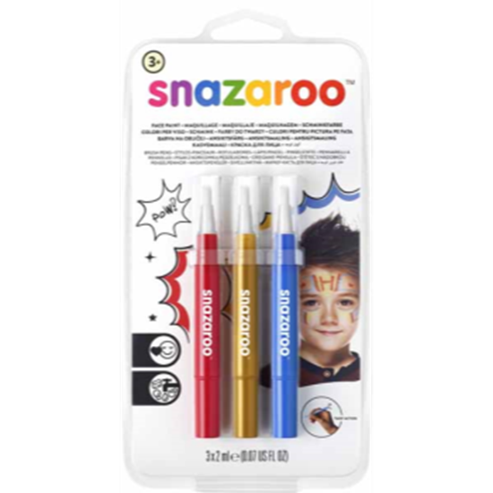 Picture of SNAZAROO - BRUSH PENS - ADVENTURE (BLUE,GOLD,RED)