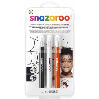 Image de SNAZAROO -  BRUSH PENS - HALLOWEEN (BLACK,ORANGE,WHITE)