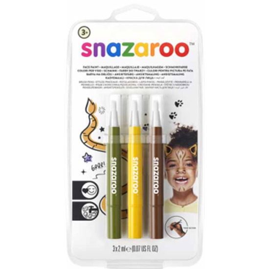 Picture of SNAZAROO - BRUSH PENS - JUNGLE (BROWN,GREEN,YELLOW)