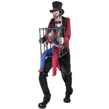 Image de 7' ROTTEN RINGMASTER WITH CLOWN ANIMATED PROP