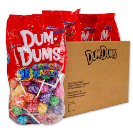 Picture of 75ct DUM DUMS ASST FLAVORS LOLLIPOPS - RAINBOW WRAPPER 