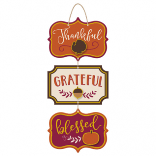 Picture of THANKFUL GRATEFUL BLESSED TRIPLE SIGN