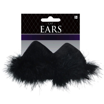 Image de CAT EAR CLIPS - BLACK MARABOU KIDS