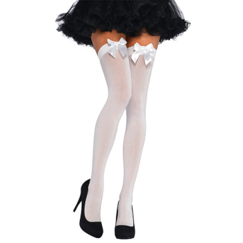Image de HOSIERY - WHITE  THIGH HIGHS WITH SATIN BOW