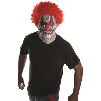 Picture of LATEX MASK - SKULLIE RED CLOWN HAIR