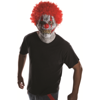 Image de LATEX MASK - SKULLIE RED CLOWN HAIR