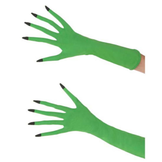 Image sur WITCH CREEPY ADULT GLOVES - GREEN 