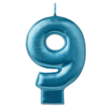 Image de BLUE NUMERAL CANDLE - 9  