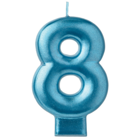 Image sur BLUE NUMERAL CANDLE - 8 