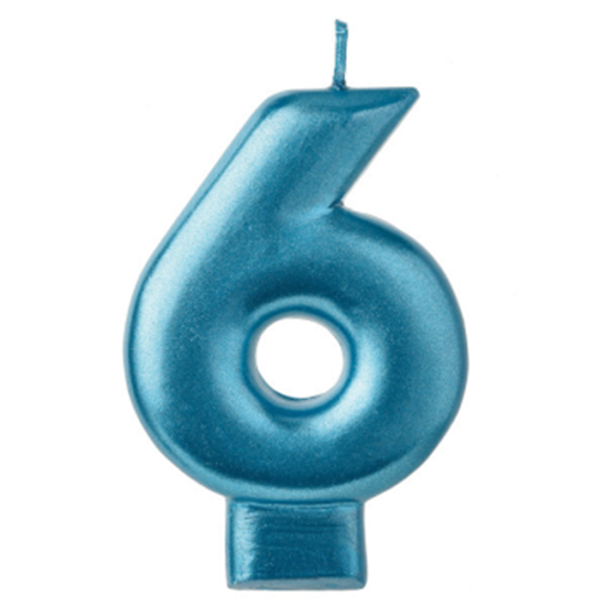 Picture of BLUE NUMERAL CANDLE - 6  