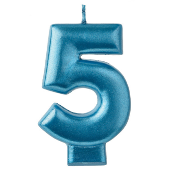 Image de BLUE NUMERAL CANDLE - 5   