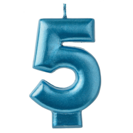 Picture of BLUE NUMERAL CANDLE - 5   