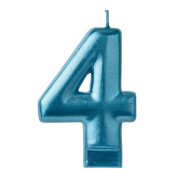 Image de BLUE NUMERAL CANDLE - 4  