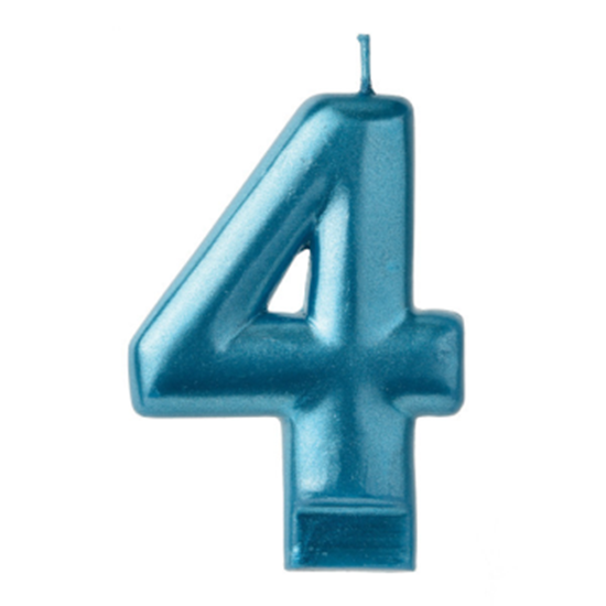 Picture of BLUE NUMERAL CANDLE - 4  