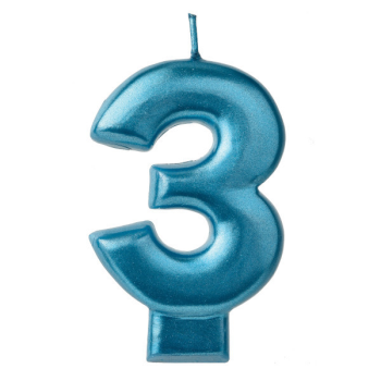 Image de BLUE NUMERAL CANDLE - 3