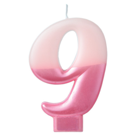 Image sur PINK NUMERAL CANDLE - 9    