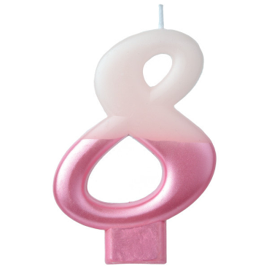 Image sur PINK NUMERAL CANDLE - 8  
