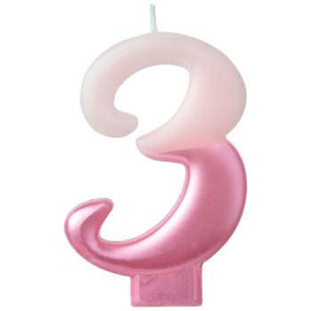 Picture of PINK NUMERAL CANDLE - 3    