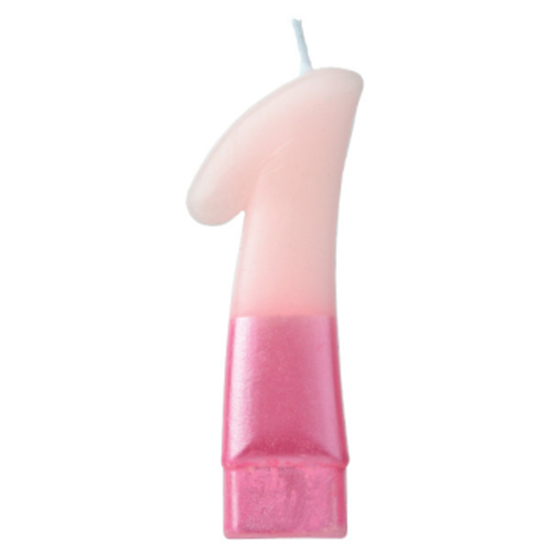 Image sur PINK NUMERAL CANDLE - 1  