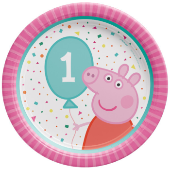 Image de PEPPA PIG 1ST BIRTHDAY -  7" ROUND  PLATE