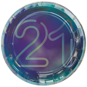 Image de 21st - FINALLY 21 7" ROUND IRIDESCENT PLATE