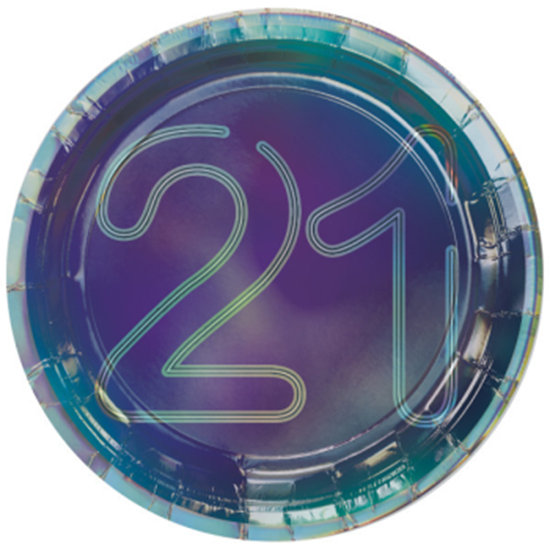 Picture of 21st - FINALLY 21 7" ROUND IRIDESCENT PLATE