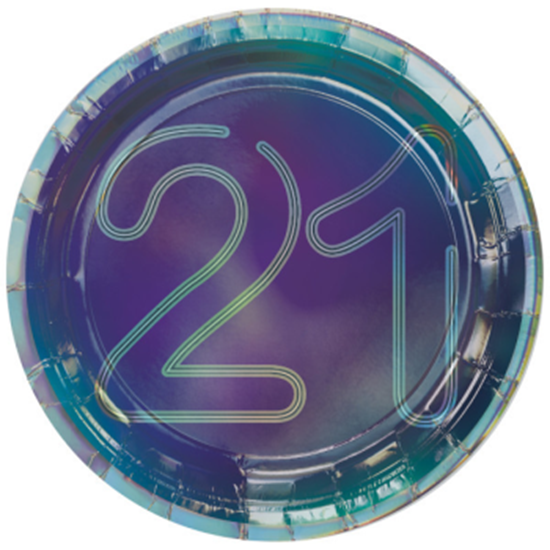 Image sur 21st - FINALLY 21 7" ROUND IRIDESCENT PLATE