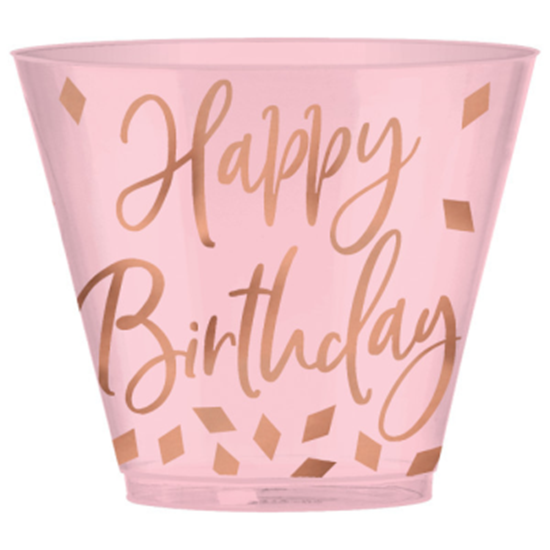 Image sur TABLEWARE - BLUSH BIRTHDAY - 9oz PLASTIC CUP