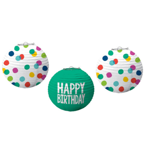 Picture of DECOR - HAPPY DOTS BIRTHDAY LANTERNS