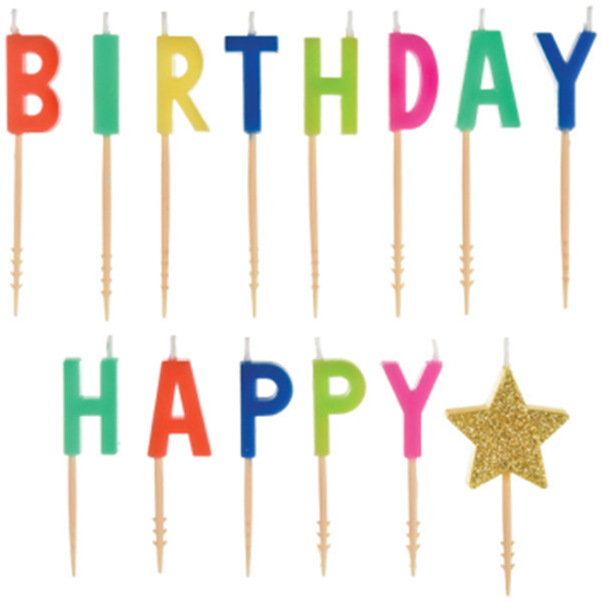Image sur HAPPY BIRTHDAY DOTS PICK CANDLES