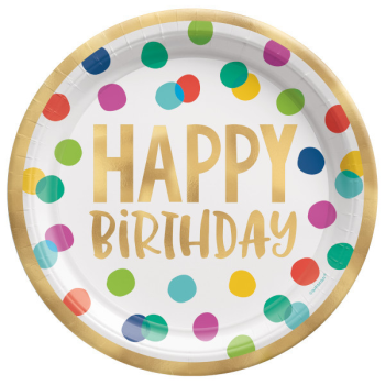 Image de TABLEWARE - HAPPY DOTS - 10" FOIL PLATES