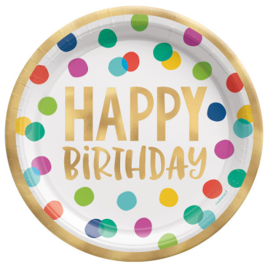 Picture of TABLEWARE - HAPPY DOTS - 10" FOIL PLATES