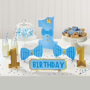 Image de DECOR - 1st BIRTHDAY TABLE CENTREPIECE DECORATING KIT - BLUE