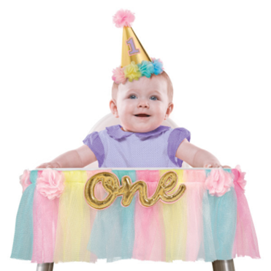 Picture of DECOR - 1st BIRTHDAY DELUXE HIGH CHAIR DECORATION - PINK