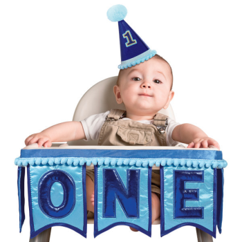 Picture of DECOR - 1st BIRTHDAY DELUXE HIGH CHAIR DECORATION - BLUE