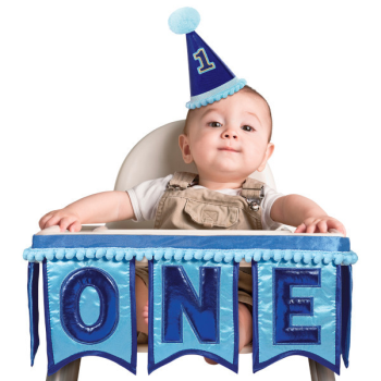 Image de DECOR - 1st BIRTHDAY DELUXE HIGH CHAIR DECORATION - BLUE