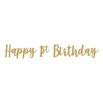 Picture of DECOR - 1st BIRTHDAY GLITTER LETTER BANNER