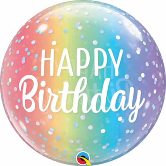 Image sur BIRTHDAY OMBRÉ AND DOTS BUBBLE BALLOON