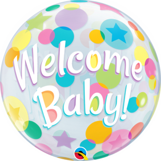 Picture of WELCOME BABY DOTS BUBBLE BALLOON