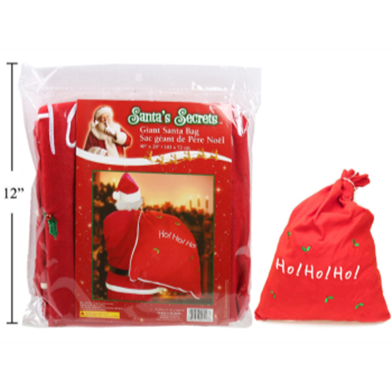 Image sur WEARABLES - JUMBO SANTA BAG WITH BELL - 40" X 28"