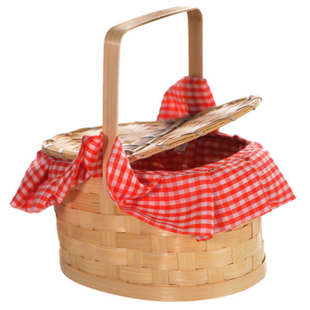 Picture of BASKET PURSE RED GINGHAM 
