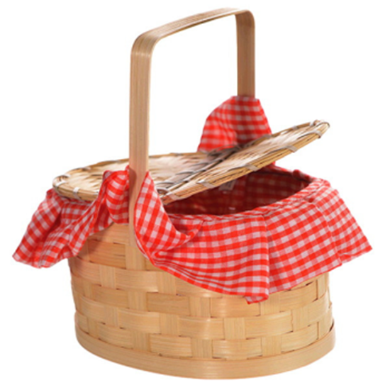 Image sur BASKET PURSE RED GINGHAM 