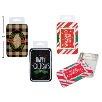 Image de DECOR - GIFT BAG - CHRISTMAS EMBOSSED TIN GIFT CARD HOLDER