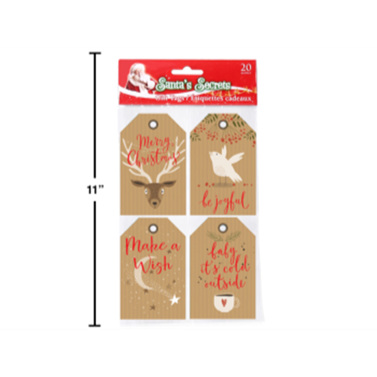 Picture of DECOR - GIFT BAG - CHRISTMAS KRAFT PAPER GIFT TAG