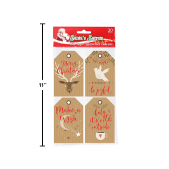 Image sur DECOR - GIFT BAG - CHRISTMAS KRAFT PAPER GIFT TAG