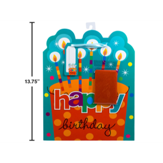 Image sur BIRTHDAY CAKE GIFT BAG WITH TISSUE - LARGE