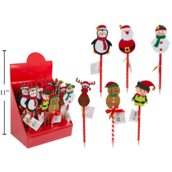 Image sur DECOR - CHRISTMAS BALL PEN WITH FELT CHARACTERS