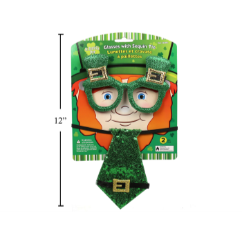 Image de WEARABLES - ST PATRICK'S GLASSES WITH SEQUIN TIE